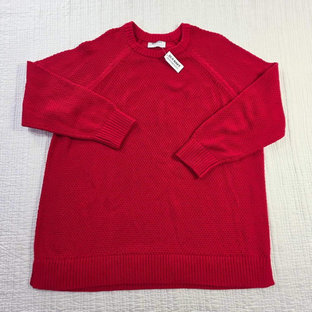 Old Navy Mens XL Robbie Red Pullover Crewneck Cotton Sweater NWT 726147-09-1